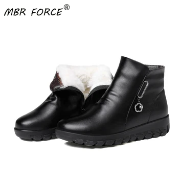 

MBR FORCE High Quality Snow Boots Wool Women Warm Shoes Plush Ankle Fashion Boots Platform Women Winter Shoes large size 35-43