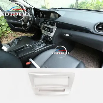 

Chrome Silvery Car Interior Front Center Audio Volume Media Control Panel Trim Cover For Mercedes-Benz C Class W204 12-14