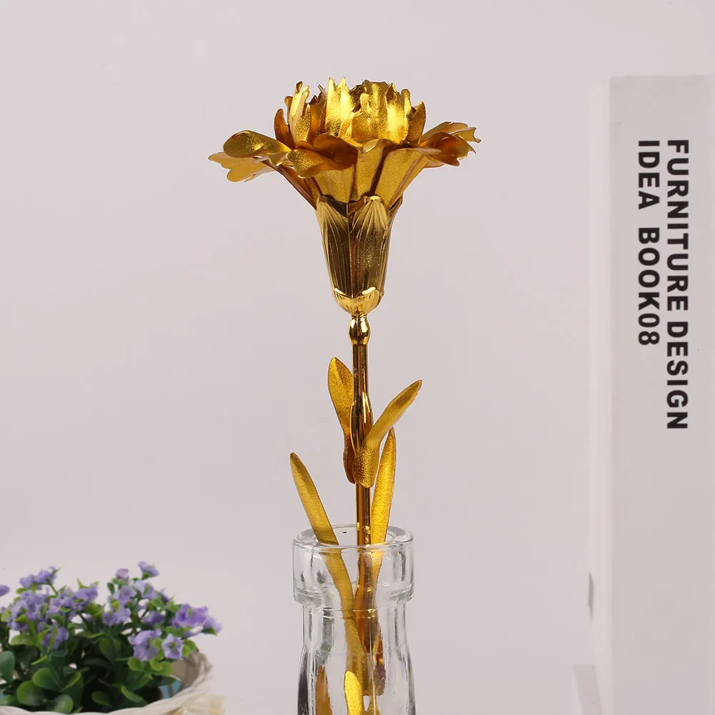 24K покрытые фольгой розовое золото подарки гвоздики подарки Декор - Цвет: gold color