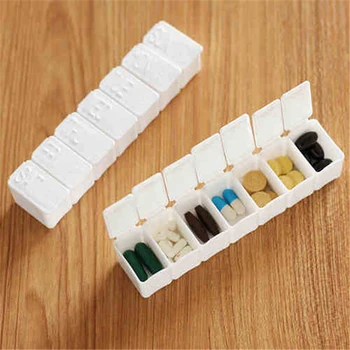 

7 Days Pill Box Holder Weekly Medicine Storage Organizer Container Case Raised Braille Letters Pill Box