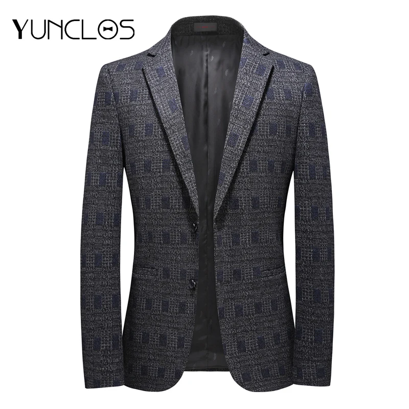 

Yunclos Men's Formal Suit Jacket For Business& Wedding Suit Blazer Asian Size Casual Dress Blazer Party Prom Coat Masculine