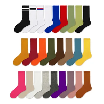 

5 pairs/bag New fashion Socks Women Style pinkycolor Cute Socks Kawaii Solid color Woman tide Socks