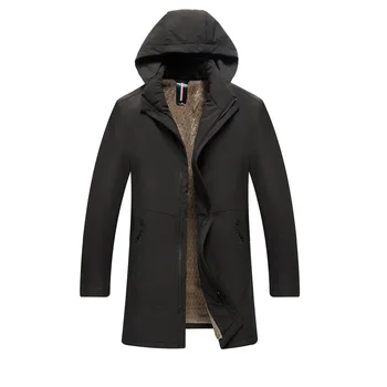 

Plus Velvet Thin Section Windbreaker Young Men Cotton-padded Jacket Male Medium Length Increase Code Loose Handsome Cotton