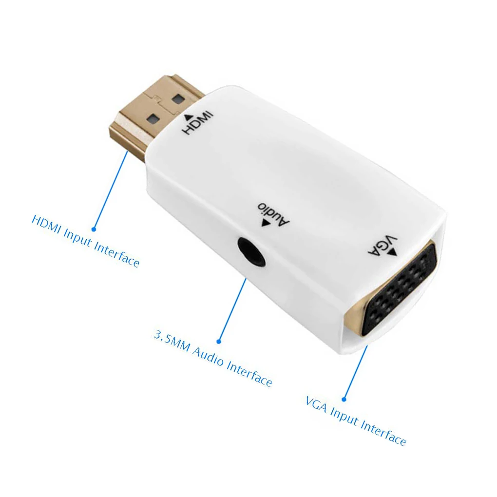 HDMI папа VGA 15 Pin Женский адаптер аудио кабель конвертер FHD 1080P 720P 480P для ПК ноутбука