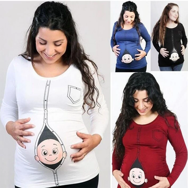 

New Maternity Shirt Specialized for Pregnant Women Plus Size European Big Size Pregnancy Clothes Women Cute Kid Shirt Tank Tops