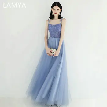 

LAMYA 2020 New Elegant Sequined Beading Evening Dresses Spaghetti Straps Prom Party Dress Customized Strapless Vestido De Festa