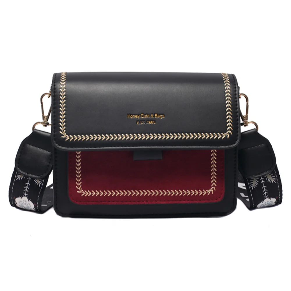 

Small Crossbody Bag for Women Quality Leather Wide Strap Female Shoulder Bag Casual Flap Bag Paychwork Ladies' Messenger Bag Sac