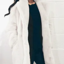 Зимнее пальто из искусственного меха, женское плотное теплое свободное плюшевое меховое пальто, женское однотонное пушистое пальто с длинным рукавом, куртки размера плюс 4XL