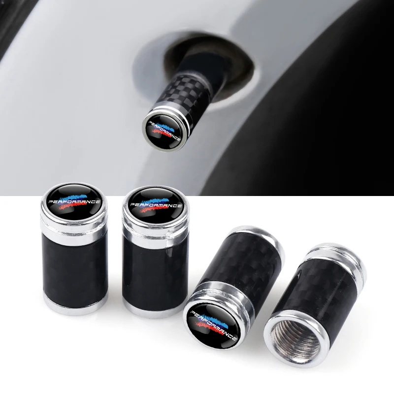 

For BMW X1 X3 X4 X5 X6 X7 e46 e90 f20 e60 e39 f10 M Performance Emblem Sticker 3D metal Carbon Fiber Wheel Tire Valve Caps