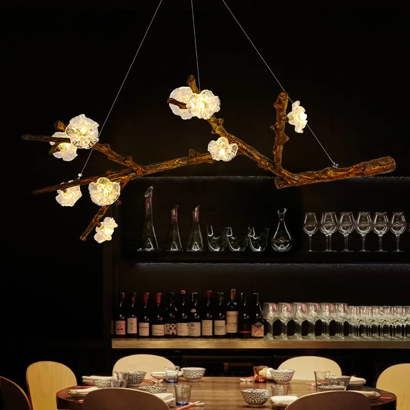 

Modern Minimalist Plum Molecular Lamp Tea House Restaurant Creative Engineering Retro Ceiling Light Cool Branch Industrial-Style