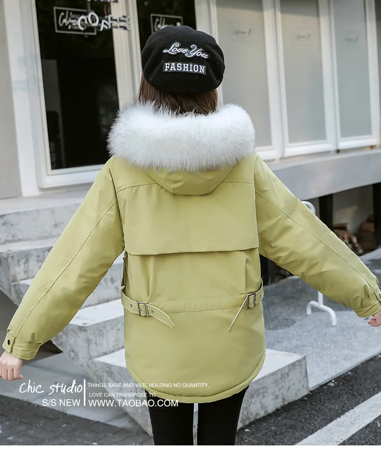 High-End Large Size Cotton Coat WOMEN'S Coat Autumn And Winter New Style Fashion Loose-Fit Slimming-Style Short Hooded Fur