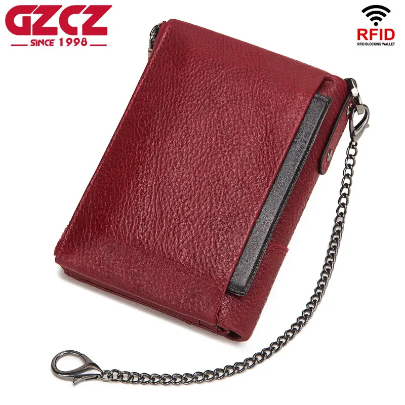 Кошелек GZCZ Rfid из натуральной кожи мужские бумажники Crazy Horse кошелек Короткий