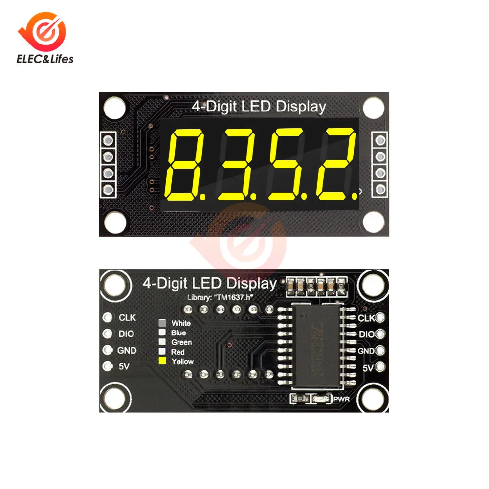 0.36 Inch 7 Segments Digital Display Tube 4-Digit LED Module Board For Arduino Red Green Blue Yellow White | Инструменты