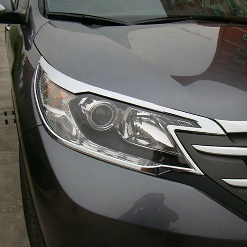 

For Honda CR-V CRV 2012 2013 2014 2015 2016 2pcs ABS Chrome Front Headlights Lamps Cover Frame Trim