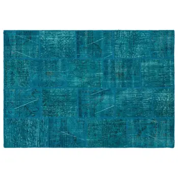 

Handmade Turquoise Vintage Overdyed Patchwork Area Rug 160x230 Cm-5'3''X7'7''