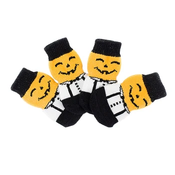 

Halloween Pet Waterproof Pumpkin Socks Anti-slip Sole Paw Protectors Dog Socks Small Medium Dog Dirty-proof Feet NEW