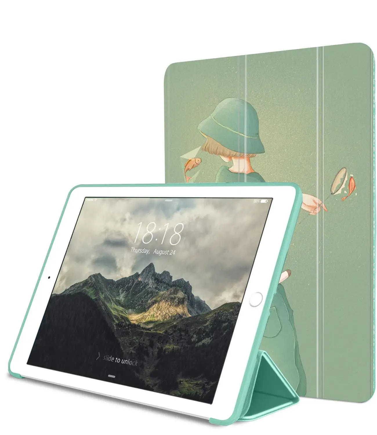 Literal Green Magnet Flip Cover For iPad Pro 9.7 air 10.5 Air2 Mini 1 2 3 4 5 Tablet Case cover for New iPad 9.7