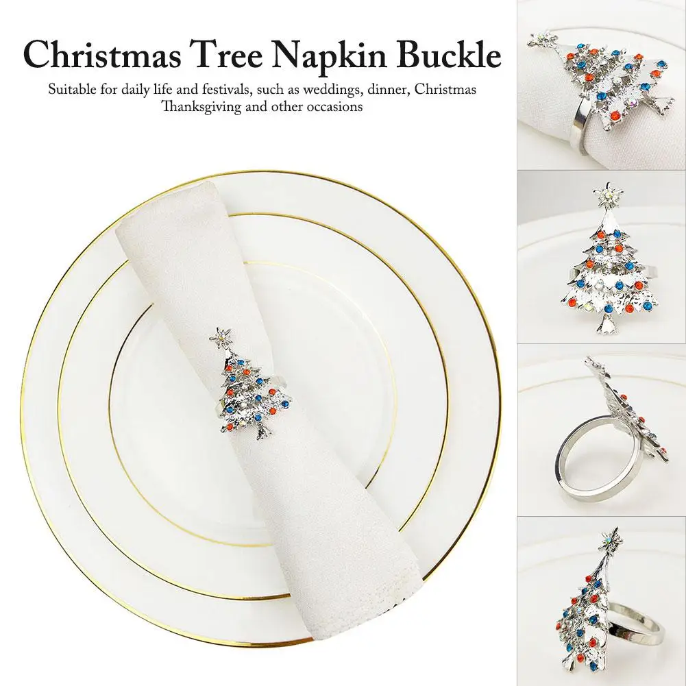 

Christmas Tree Napkin Buckle Metal Napkin Ring Wedding Dinner Party Table Napkin Ring Christmas Decorations For Home
