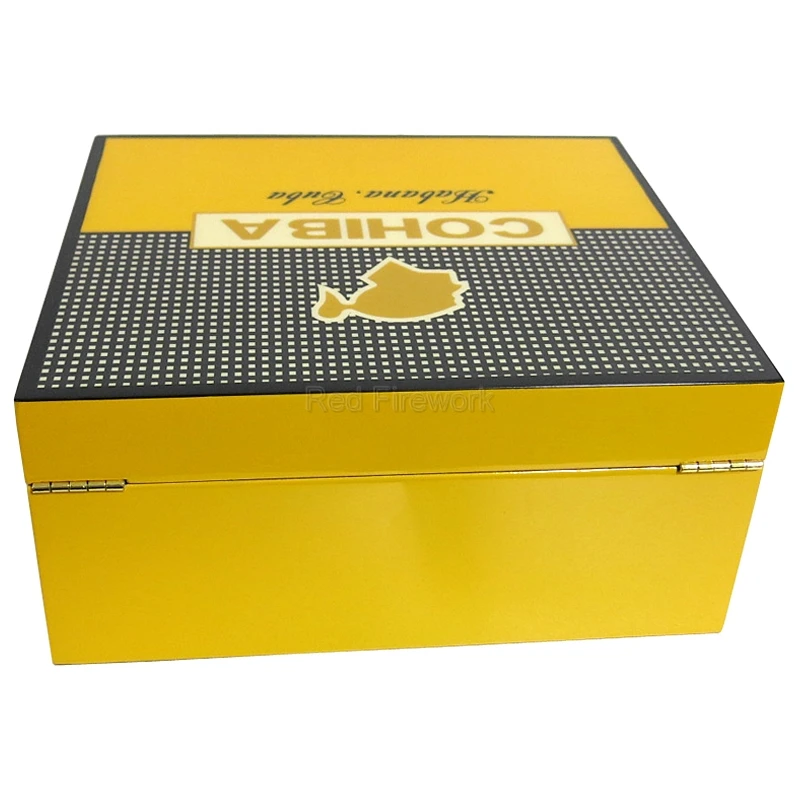 COHIBA Желтый классический кедр выстроились сигары Humidor пепельница резак коробка набор аксессуаров пианино отделка большой емкости Humidor