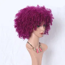 Парики из искусственных волос без шапочки-основы короткий кудрявые Розовый Красный парики из искусственных волос вечерние парики для Косплей