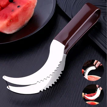 

Watermelon Slicer & Serve Perfect In Stainless Steel Fruit Cutter and Corer Easy Melon Slices To Collect Kitchenware