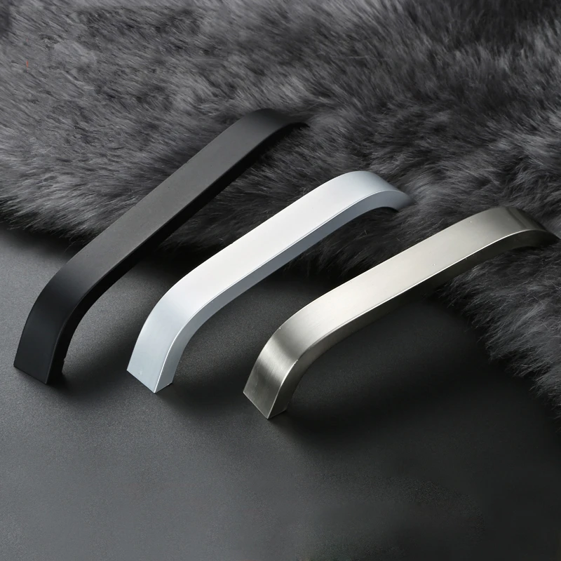 

Kitchen Cabinet Knobs Handles Black Furniture Handle for Cabinet Drawer Pulls Aluminum Alloy Handle 96mm 128mm 160mm 192mm