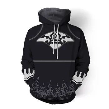 

new NieR:Automata Anime cosplay YoRHa No.2 Type B 2B Hoodie sweater coat Casual jacket Unisex adult sweatshirt Black Casual Top