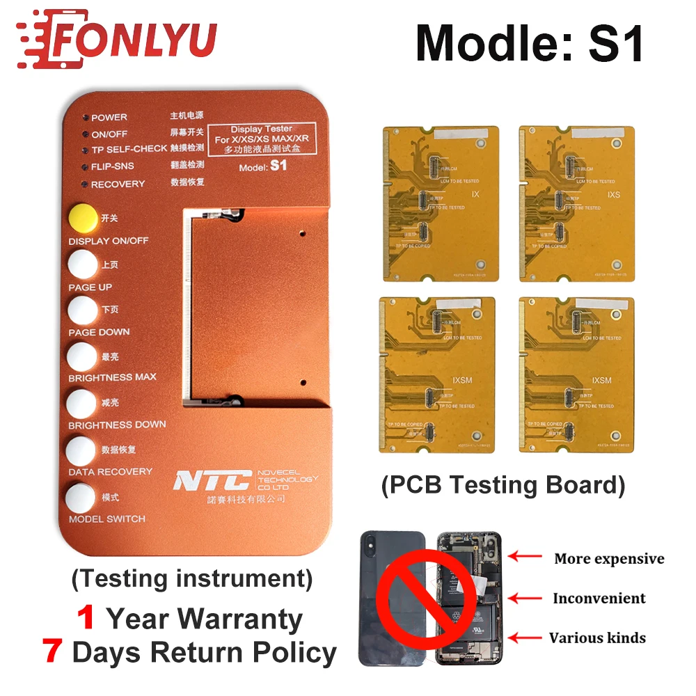 

S1 LCD Tester Motherboard Box With PCB Testing Board For IPhone 6s to 8p X XR XS MAX LCD Display 3D Touch Digitizer Panel Test