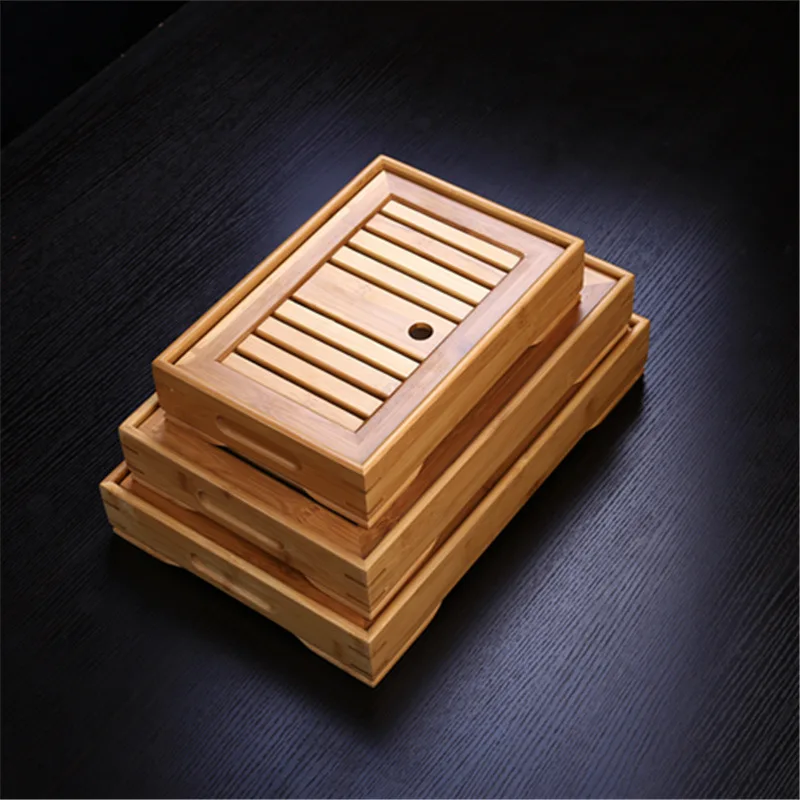 

Bamboo Tea-tray Old Moso Bamboo Small Water Storage Type Tea Tray Medium And Small Three Specification gong fu tea tray Water