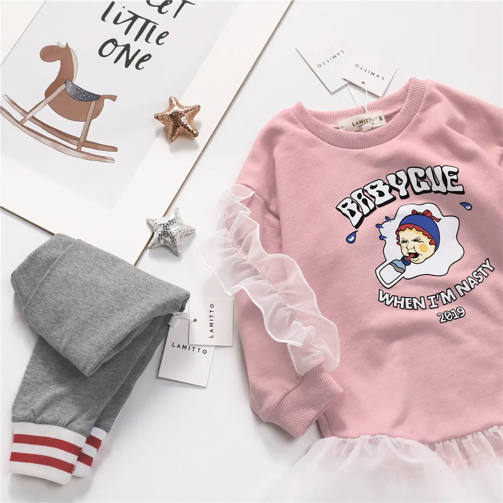 Tonytaobaby/Новая Осенняя детская одежда для маленьких девочек; розовый свитер с длинными рукавами для девочек; Детский свитер