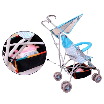 

Shopping Home Stroller Storage Bag Easy Use Outdoor Casual Bottom Basket With Strings Baby Pushchair Large Capacity Accessories