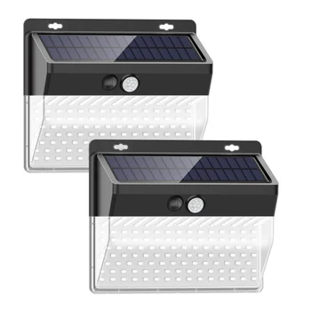 

New 2 Pack 206 LED Solar Lights Powered PIR Motion Sensor Light Outdoor Garden Security Flood Lamp