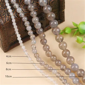 

2020 Factory Natural Grey Agate Gemstone Loose Beads Energy Stone Healing Power For DIY Jewelry Making