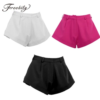 

Summer 2020 Women's Shorts Wide Leg High Waist Bottoms Girl Fashion Casual Street Wear Loose Short Pants Black Shorts Clothing