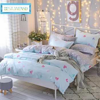 

BEST.WENSD Nice bedding king wedding decoration bedsheet duvet cover dekbedovertrek 2 persoons colorfast lover double bedclothes