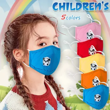 

1PC Cartoon Reusable Kids Dustproof Protective Face Masks Mouth Children's Printed Washable Cloth Mask With Valves Fast Shipping