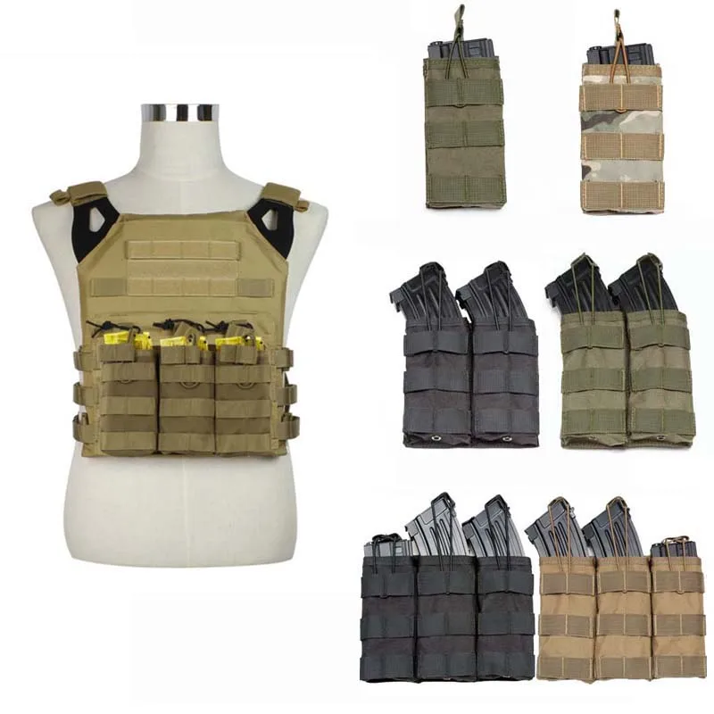 

Tactical Hunting MOLLE Vest Accessories Pouch Military Triple Cartridge Bag Paintball Airsoft Pouch Single/Double Magazine Pouch