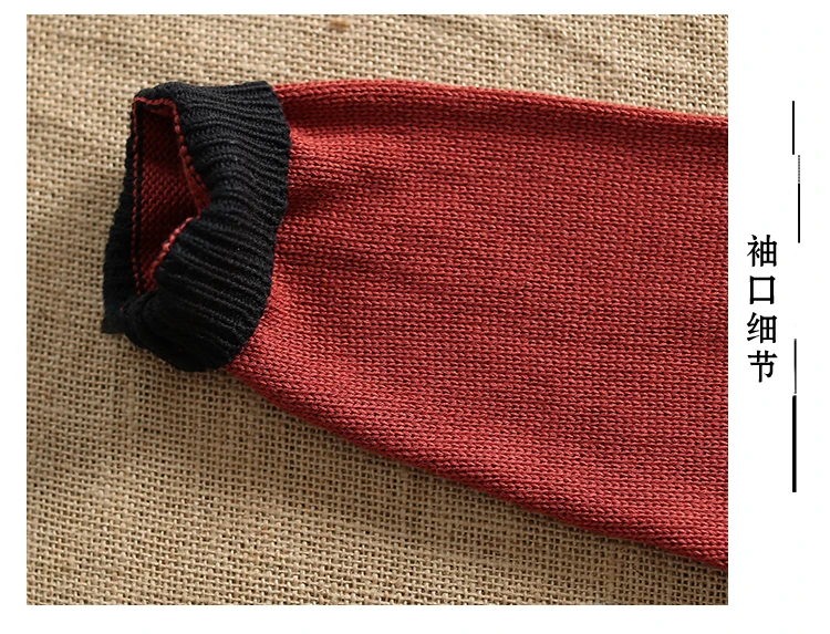 Осенний свитер женские вязаные свободные Ретро пуловеры новые женские топы с капюшоном с длинным рукавом карман панелями Повседневный свитер