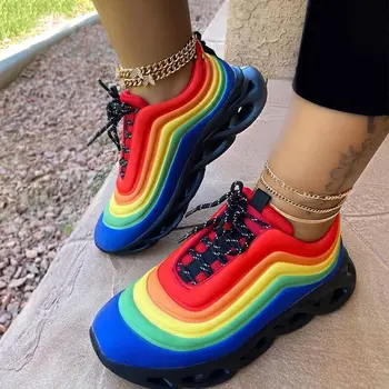 ladies rainbow shoes