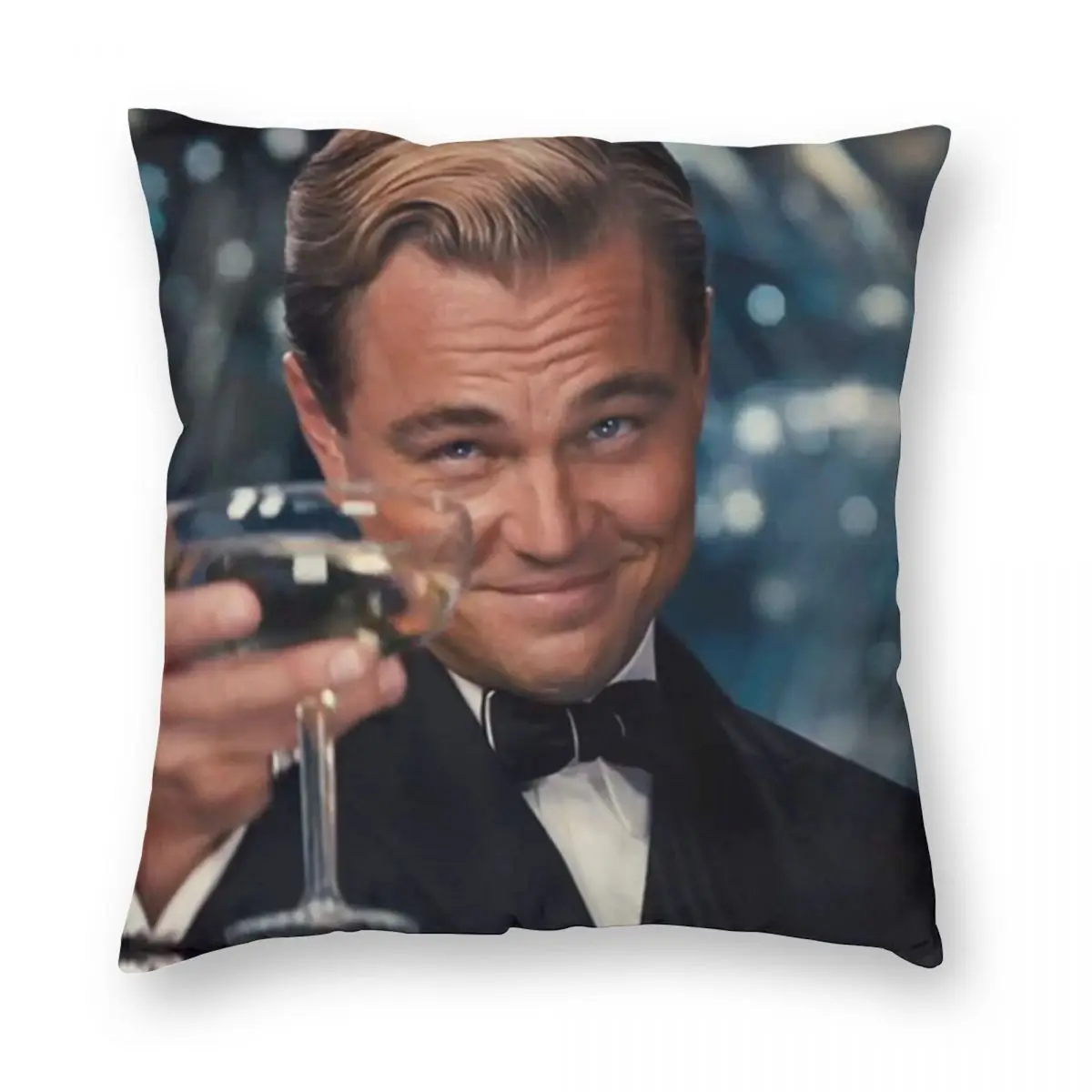 

Leonardo Dicaprio Great Gatsby Square Pillowcase Polyester Linen Velvet Pattern Zip Decor Room Cushion Cover 45x45