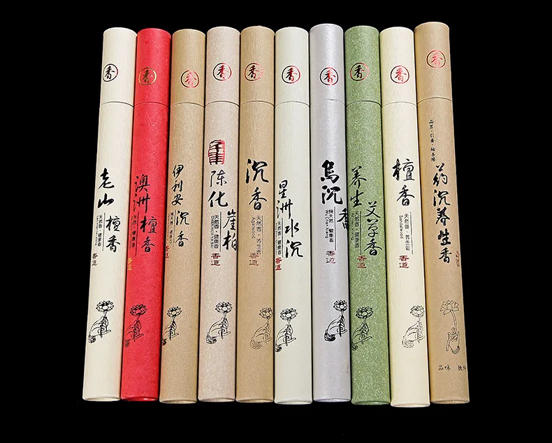 Натуральный из сандалового дерева, лаошань Joss-stick Подарочная коробка комбо черный китайский Eaglewood Wormwood Arborvitae настраиваемый длинный ладан Joss