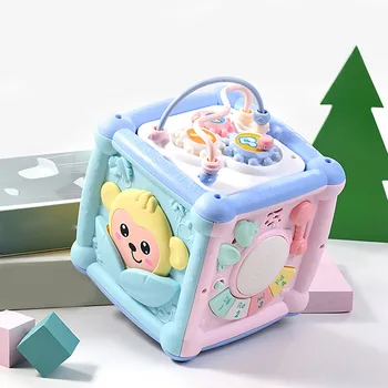 

Musical Drum Activity Cube Shape Blocks Sorter Education Kids Toy For Kids Early Learning Muical Keyboard Funny Multifunction