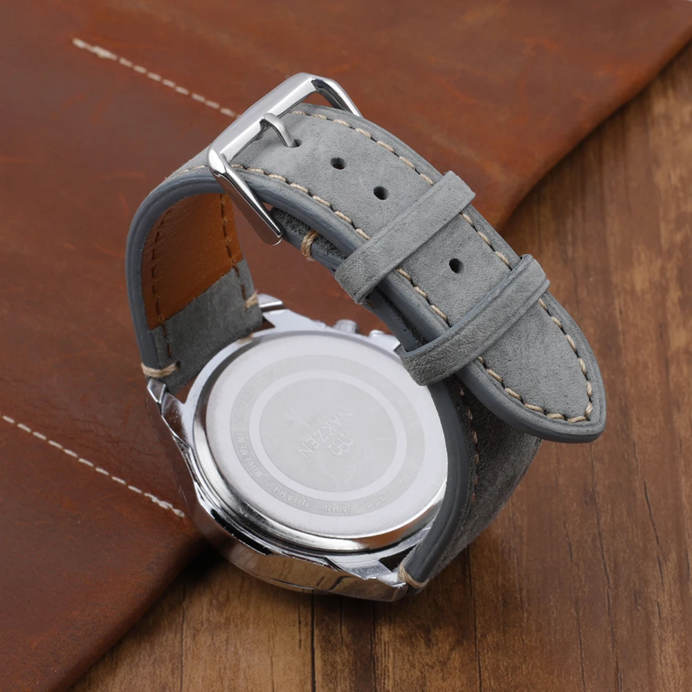 Premium Vintage Suede Leather Blue Watch Strap