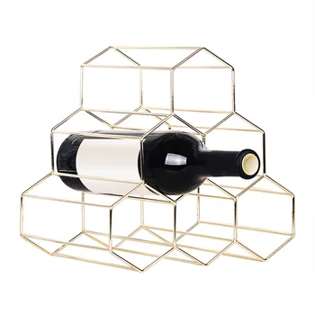

cocina organizer Countertop Metal Wine Rack 6 Bottles Wine Storage Holder Space Wines Protector makeup organizer organizador