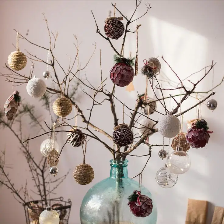 6 шт. Рождественская елка Декор висящий 8 см сепактакрау снежный шар с орнаментом Рождественская игрушка вечерние Для Рождественское украшение для дома подарок