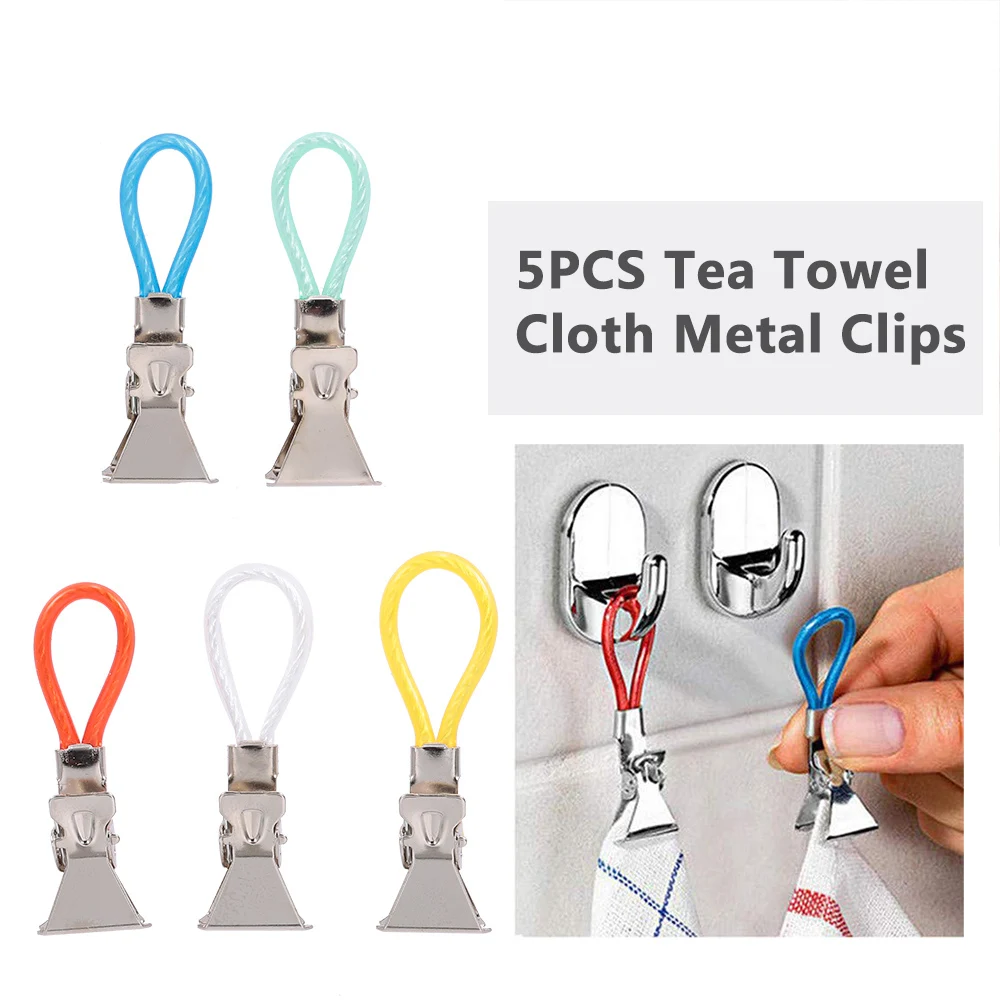 5/10PCS Stainless Steel Towel Clips Metal Clothes Hanging Clips Hand