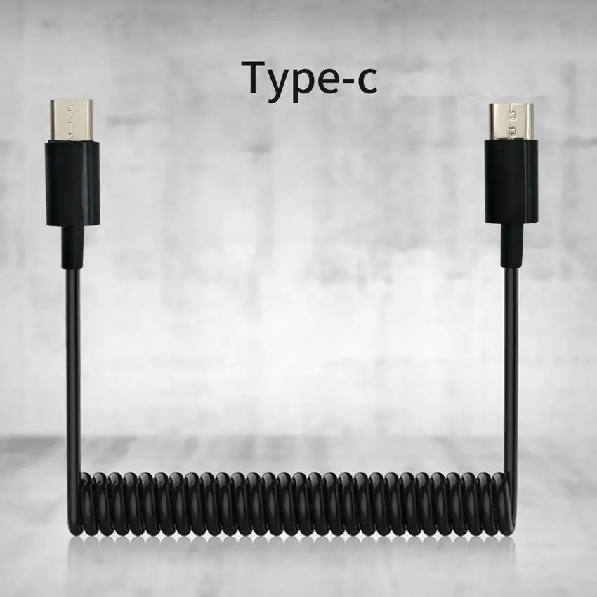 1 метр usb type C кабель спиральная пружина спираль тип-c штекер к USB 2,0 A шнур со штырем