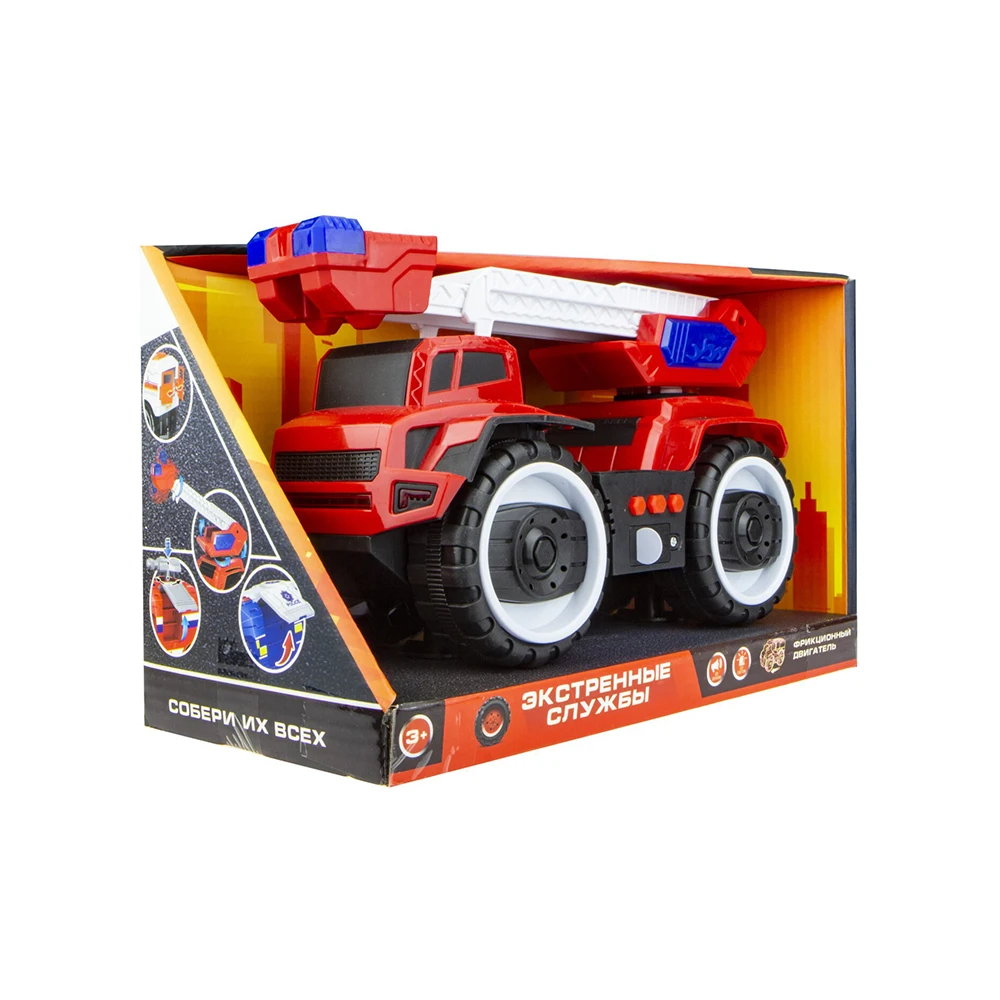 Машинка 1TOY &quotЭкстренные службы&quot подъемник пожарный фрикционный. игрушки для