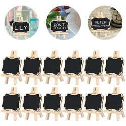 5 unids/set de madera Mini pizarra menú etiqueta Chip grande pequeño mensaje Junta pizarra decoración del banquete de boda adornos Memo Accesorios
