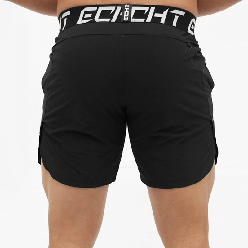 2019 Summer Black Polyester shorts Mens Fitness Bodybuilding Breathable Quick Drying Shorts Gyms Men Casual Joggers Shorts